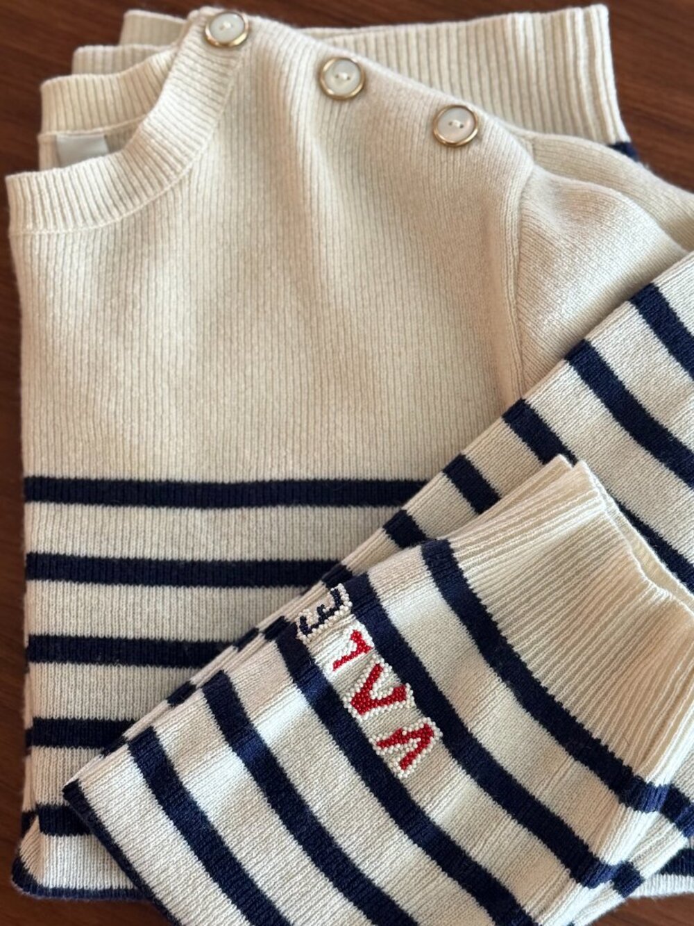 Valentino Garavani Embellished Striped Sweater
